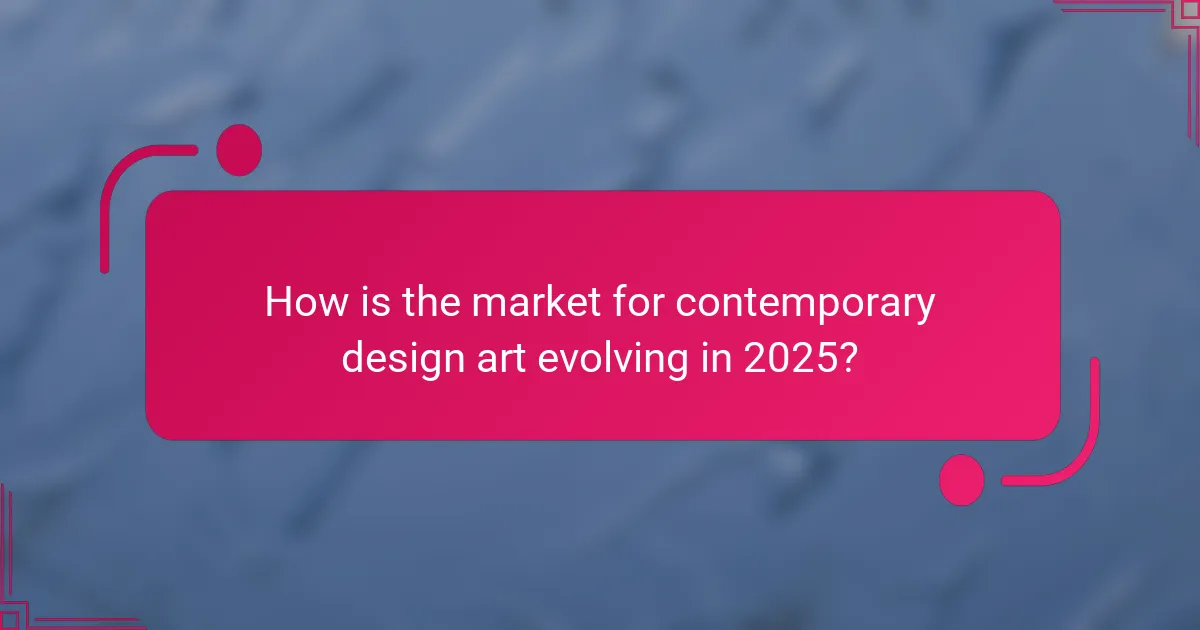 How is the market for contemporary design art evolving in 2025?