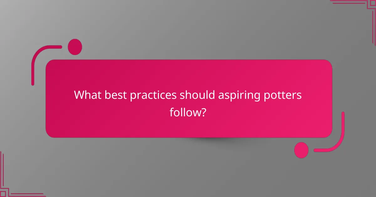 What best practices should aspiring potters follow?