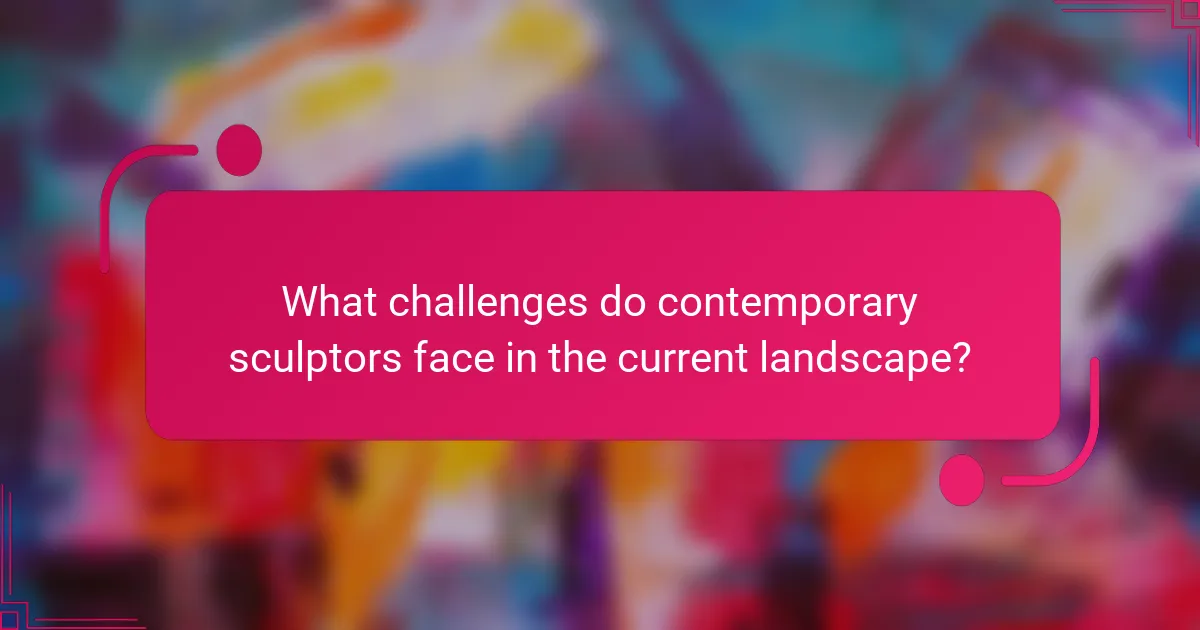 What challenges do contemporary sculptors face in the current landscape?