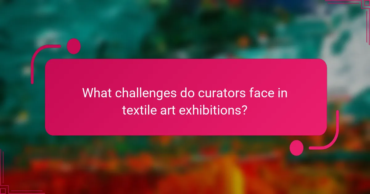 What challenges do curators face in textile art exhibitions?