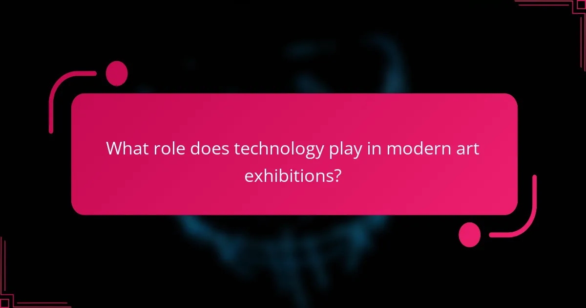 What role does technology play in modern art exhibitions?